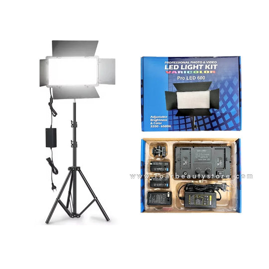 Luz Led Bicolor 40W, 2 Baterias + Cargador Adap LED600PRO