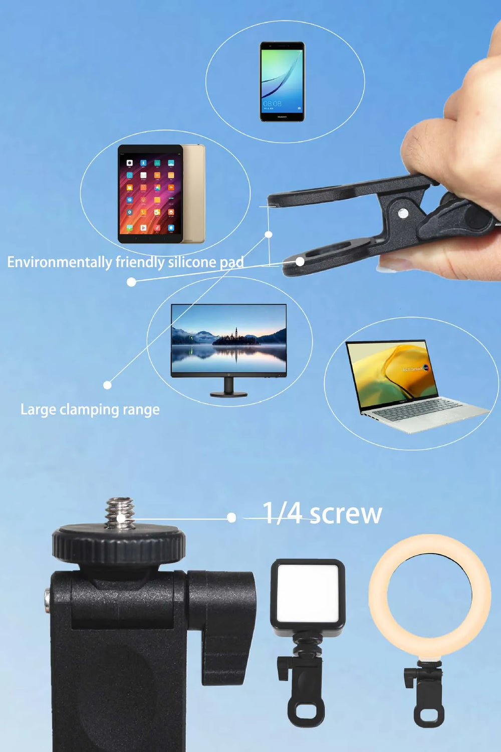 Clip Para Montar Accesorios A Celular Computador Tablet