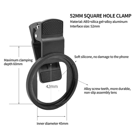 Clip Adaptador Para Filtros De 52mm A Lente De Celular