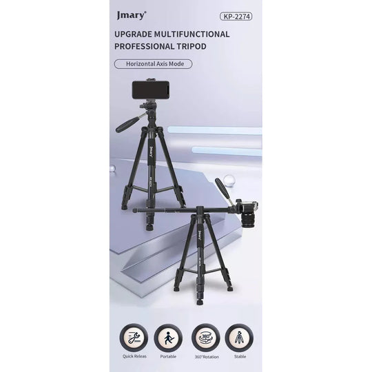 Trípode Profesional Multifunción Tomas Cenitales - Monopie KP2274 + Soporte para celular