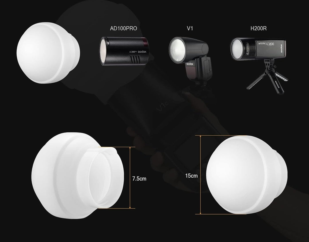 DIFUSOR ESFERICO EN SILICIONA PARA FLASHES GODOX AKR-22