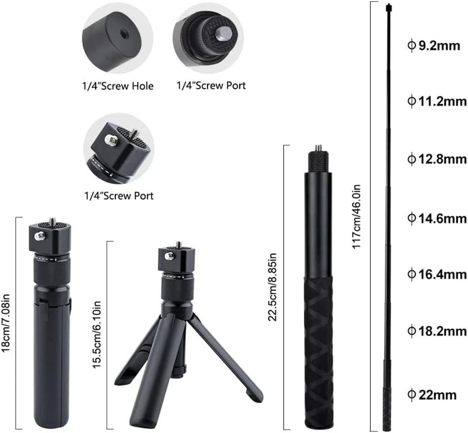 ACC GOPRO MONOPOD GIRATORIO 1.20CM + MINI TRIPODE 320-40