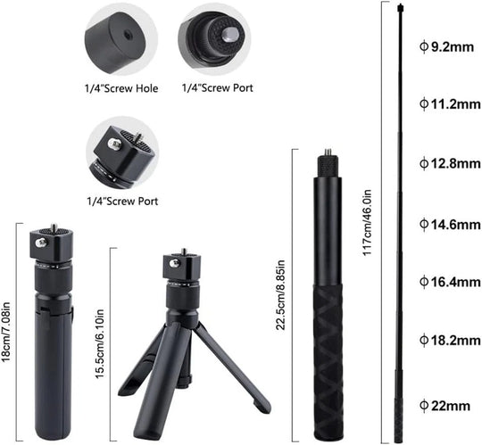 ACC GOPRO MONOPOD GIRATORIO 1.20CM + MINI TRIPODE 320-40