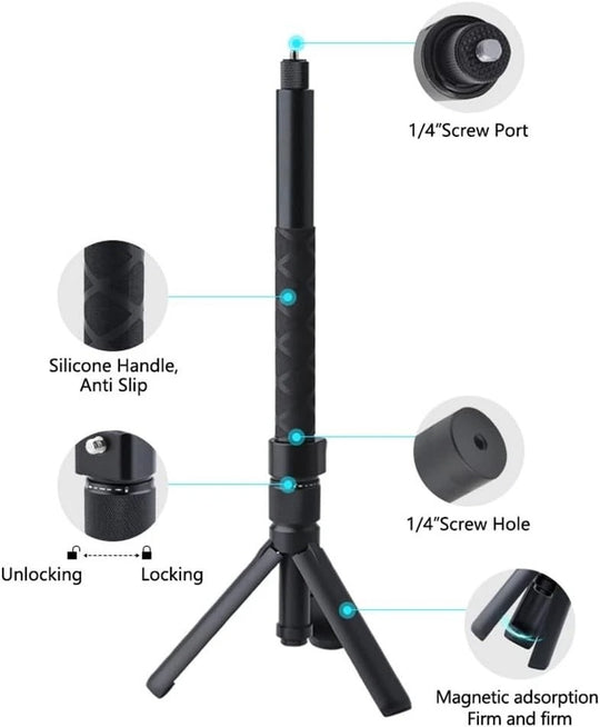 ACC GOPRO MONOPOD GIRATORIO 1.20CM + MINI TRIPODE 320-40