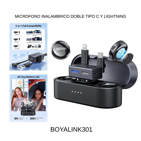 Microfono Inalambrico Doble Tipo C Y Lightning