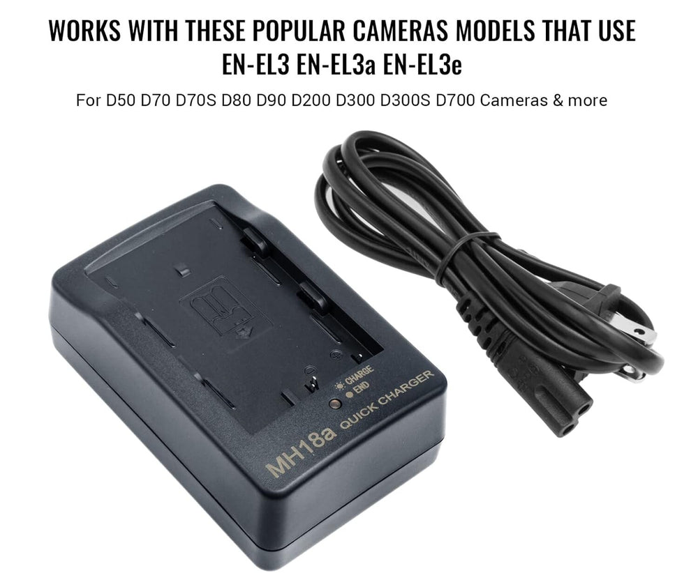 Cargador MH-18A Para Nikon EN-EL3 D50 D70 D90 D100 D200 D700