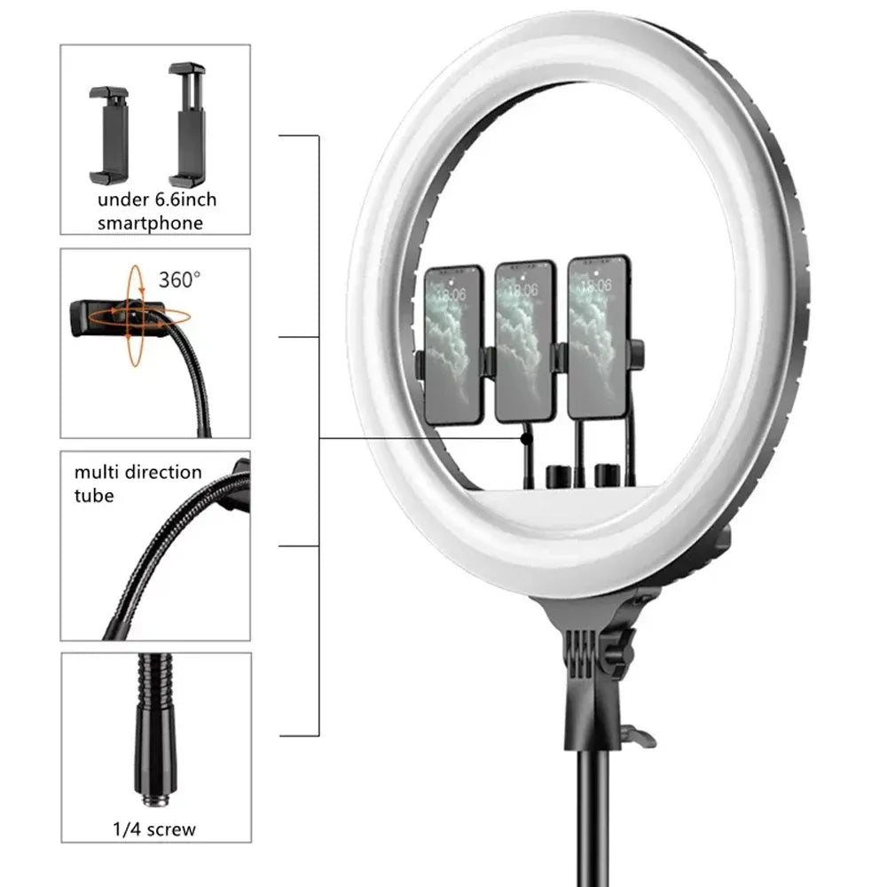 Aro De Luz Profesional 55cm - 65W + Trípode