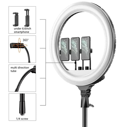 Aro De Luz Profesional 55cm - 65W + Trípode