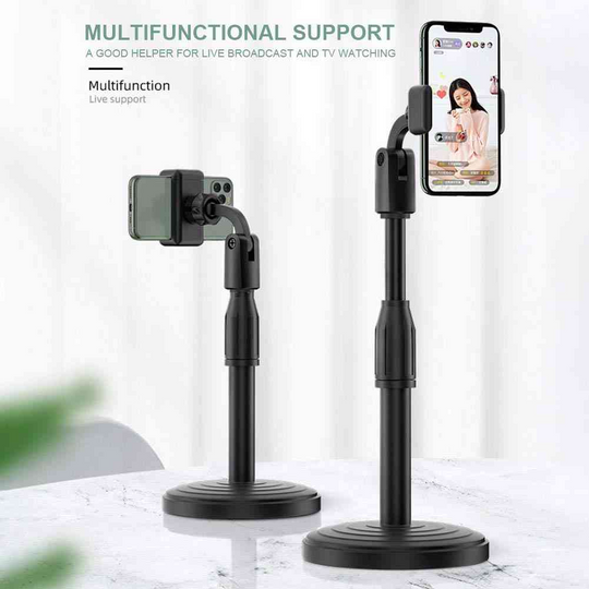 Soporte Para Celular Escritorio Base Redonda 36cm Max