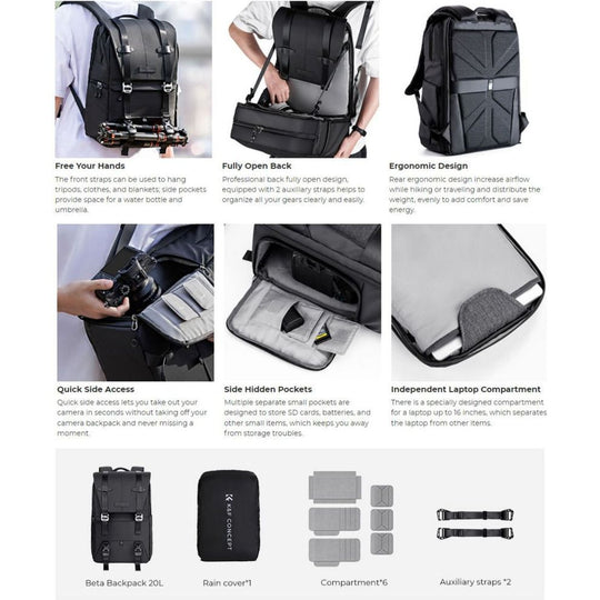 Maleta K&F Concept 20L Beta Para Fotografía